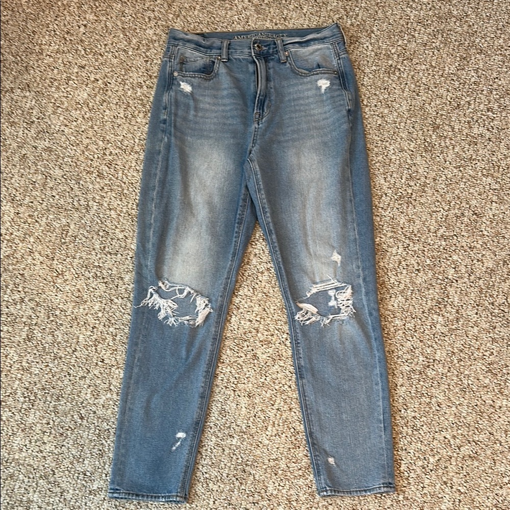 American Girl Blue Distressed Flare Jeans